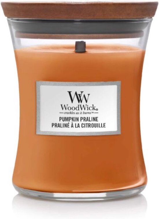 Ароматична свічка з нотами гарбуза та спецій Woodwick Medium Pumpkin Praline 275 г Ароматична свічка з нотами гарбуза та спецій Woodwick Medium Pumpkin Praline 275 г